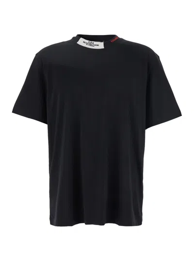 DSQUARED2 BLACK CREWNECK T-SHIRT IN COTTON MAN