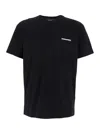 Dsquared2 Black Crewneck T-shirt With Front Logo And Graphic Print On The Back In Cotton Man In Black