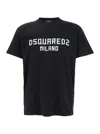 Dsquared2 Football Black T-shirt With Shoulder Pads And Lettering Logo Print On The Front In Cotton And Viscos In Black