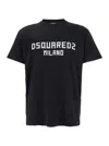 Dsquared2 Football Black T-shirt With Shoulder Pads And Lettering Logo Print On The Front In Cotton And Viscos In Black
