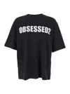 Dsquared2 Black Crewneck T-shirt With Maxi Logo Lettering On The Front In Black