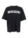 Dsquared2 Black Crewneck T-shirt With Maxi Logo Lettering On The Front