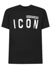 Dsquared2 Men Black Crewneck T-shirt With Maxi Logo Print On The Front In Cotton Man In Black