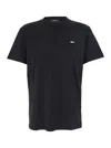 Dsquared2 Black Crewneck T-shirt With Patch Logo On The Front In Cotton Man In Black