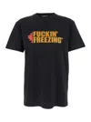 Dsquared2 Black Crewneck T-shirt With Print On The Front And Logo Lettering On The Rear In Cotton Man In Black