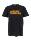 Dsquared2 Black Crewneck T-shirt With Print On The Front And Logo Lettering On The Rear In Cotton Man In Black