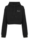 Dsquared2 Logo Detailed Cropped Drawstring Hoodie In Black