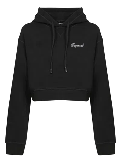 Dsquared2 Black Crop Hoodie