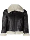 Dsquared2 Short Shearling Collar Jacket With Side Pockets In Black