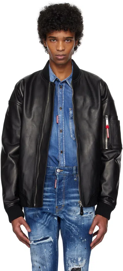 DSQUARED2 BLACK CYPRESS LEATHER JACKET
