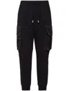 Dsquared2 Cargo Trousers With Elasticated Cuffs And Drawstring Waist In Black