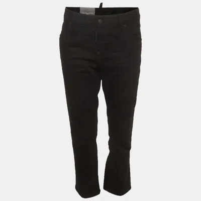 Pre-owned Dsquared2 Black Denim Cool Girl Cropped Jeans M/waist 34"