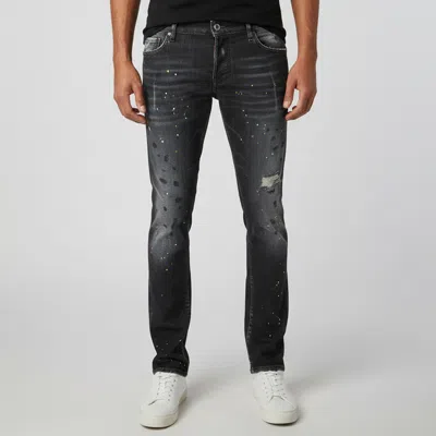 Pre-owned Dsquared2 Black Denim Embellished Slim Jeans L / Waist 37''