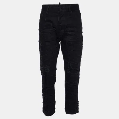 Pre-owned Dsquared2 Black Distressed Denim Jeans L Waist 32"