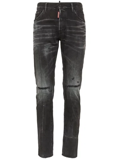 Dsquared2 Black Distressed Skinny Denim Jeans