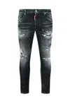 Dsquared2 Black Distressed Slim Fit Jeans With Comfortable Stretch In Black
