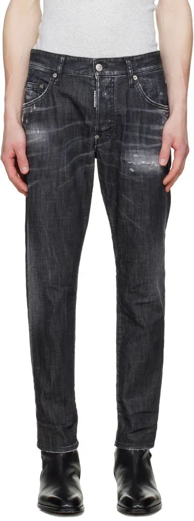 Dsquared2 Black Distressed Stretch Jeans