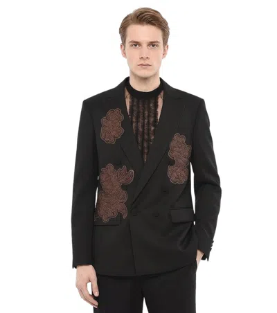 Dsquared2 Rhinestone-embellished Double-breasted Blazer In Black