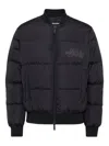 Dsquared2 Classic Black Puffer Bomber Jacket With Ribbed Cuffs In Black