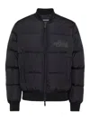 Dsquared2 Classic Black Puffer Bomber Jacket With Ribbed Cuffs In Black