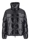 Dsquared2 Black Down Jacket With Logo Patch On The Front In Tech Fabric Man In Black