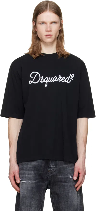 Dsquared2 Embroidered Loose Fit T-shirt In Black
