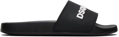 Dsquared2 Black ' Logo' Pool Slides In Multi