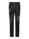Dsquared2 Easy Black Wash Tidy Biker Black Stretch Cotton Denim Jeans In Black