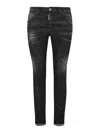 Dsquared2 Distressed Skater Denims With Stonewash Effect In Black