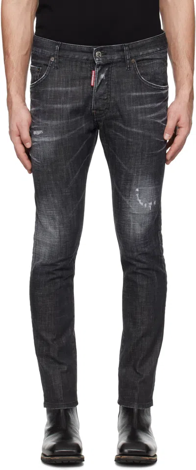 DSQUARED2 BLACK EASY WASH SKATER JEANS