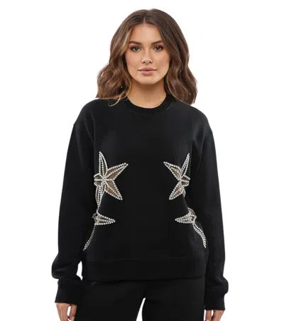 Dsquared2 Black Embellished Crew Neck Sweatshirt