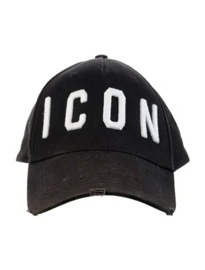 Pre-owned Dsquared2 Black Embroidered Baseball Cap W. Buckle Adjustable Strap