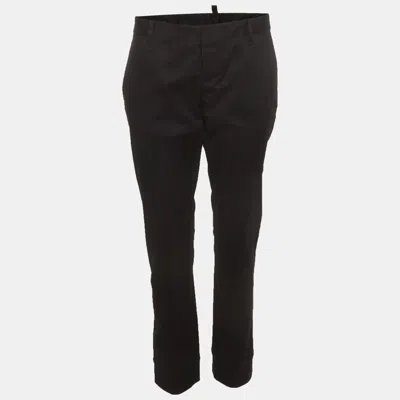 Pre-owned Dsquared2 Black Gabardine Londean Slim Fit Trousers M