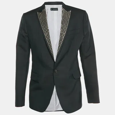 Pre-owned Dsquared2 Black Gabardine Studded Blazer Xl