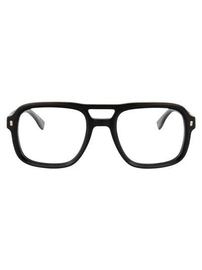 Dsquared2 Black Gold Metal Glasses