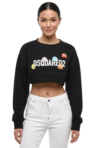 Dsquared2 Black Graphic Crew Neck Sweatshirt