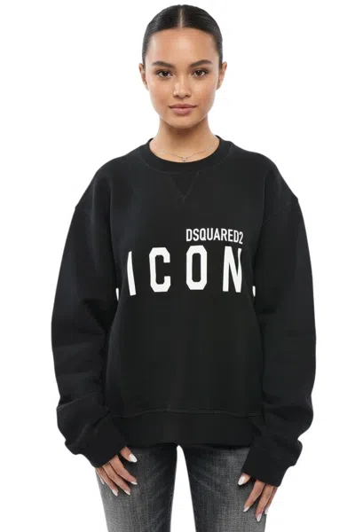 Dsquared2 Black Graphic Crew Neck Sweatshirt