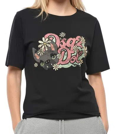 Dsquared2 Black Graphic Crew Neck T-shirt