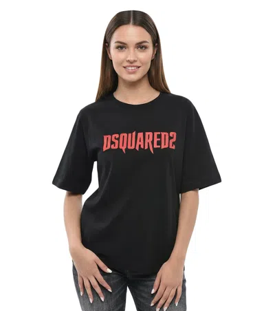 Dsquared2 Black Graphic Crew Neck T-shirt