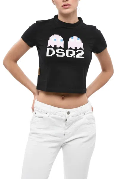 Dsquared2 Black Graphic Crew Neck T-shirt