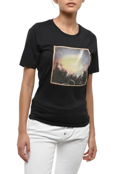 Dsquared2 Black Graphic Crew Neck T-shirt