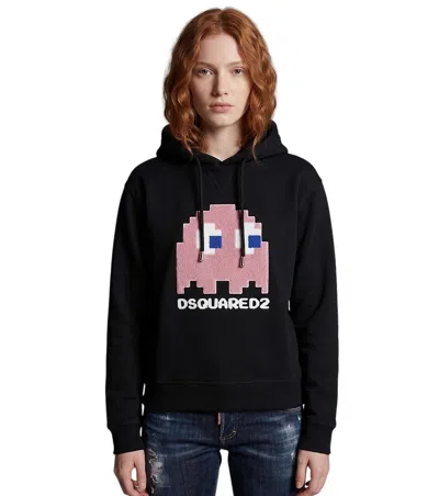 Dsquared2 Black Graphic Hood Sweatshirt