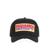 Dsquared2 Black Baseball Cap With Bold Patch And Adjustable Strap In Black