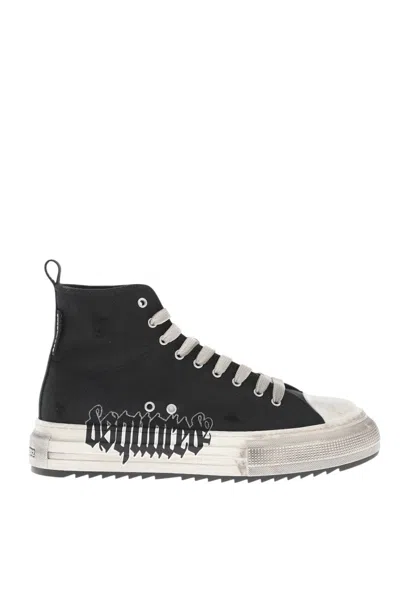 Dsquared2 High-top Flatform Sneakers In Black