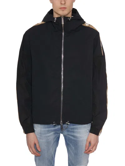 Dsquared2 Black Hooded Jacket For Men In Ss23 Season