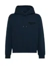 Dsquared2 Black Hoodie With Drawstring Hood In Blue