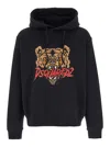 Dsquared2 Black Hoodie With Drawstring Hood And Maxi Logo Print On The Front In Cotton Man In Black