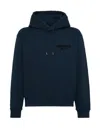 Dsquared2 Black Hoodie With Drawstring Hood In Blue