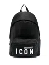 Dsquared2 Be Icon Black Backpack In Black