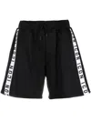 Dsquared2 Black Icon-stripe Drawstring Shorts In Black